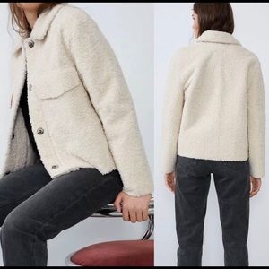 NWT Zara Faux Shearling Sherpa Jacket XS